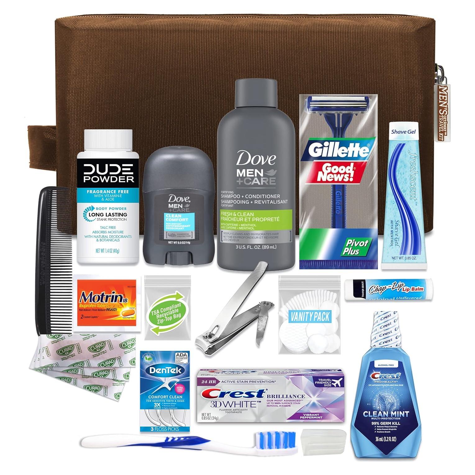 Kit de Viaje Premium 20 Piezas Dove Men & Care TSA