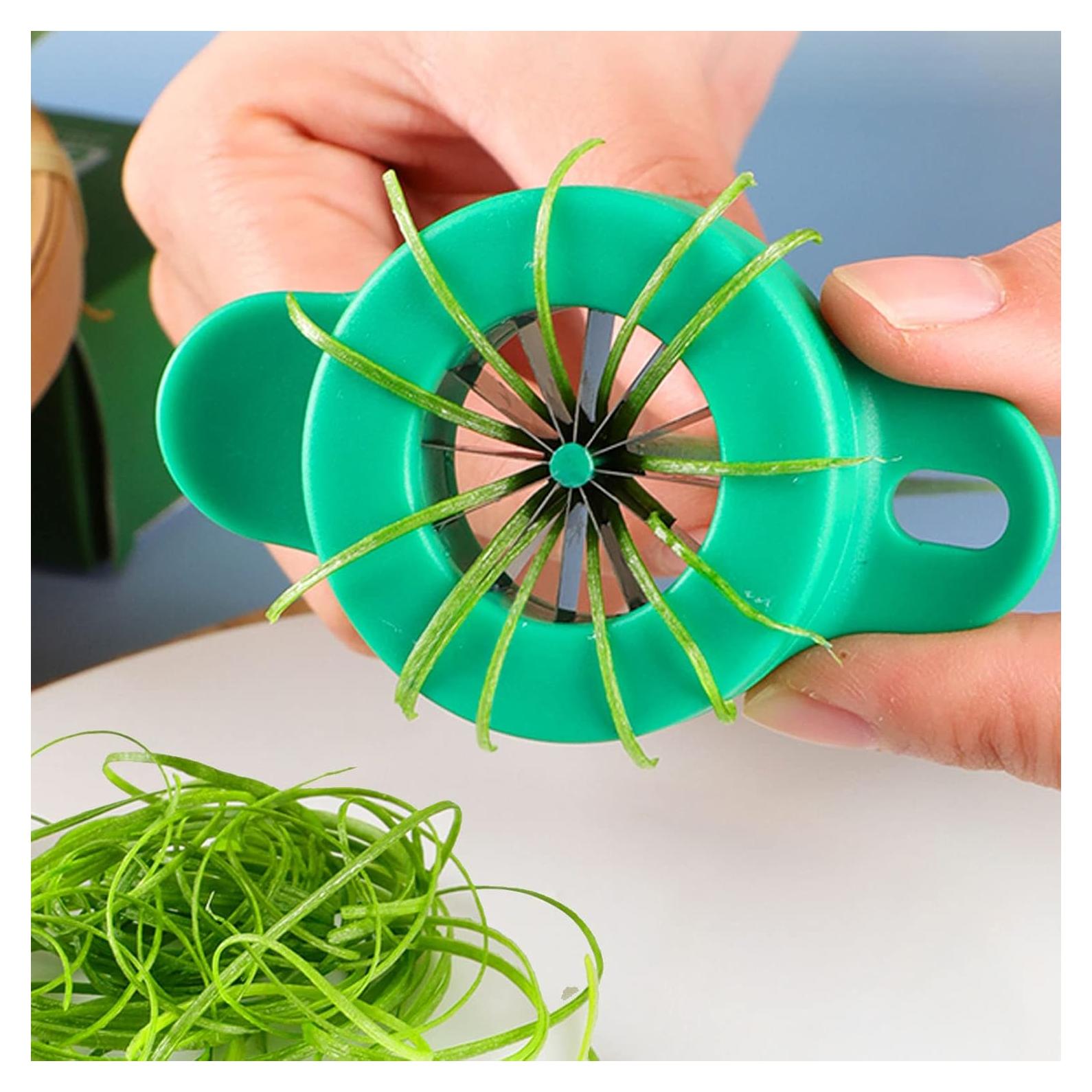 Cortador de cebolla verde HENWAFX 12 cuchillas acero inoxidable