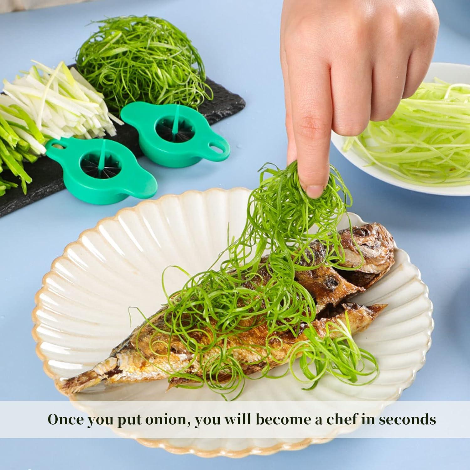 Cortador de cebolla verde HENWAFX 12 cuchillas acero inoxidable