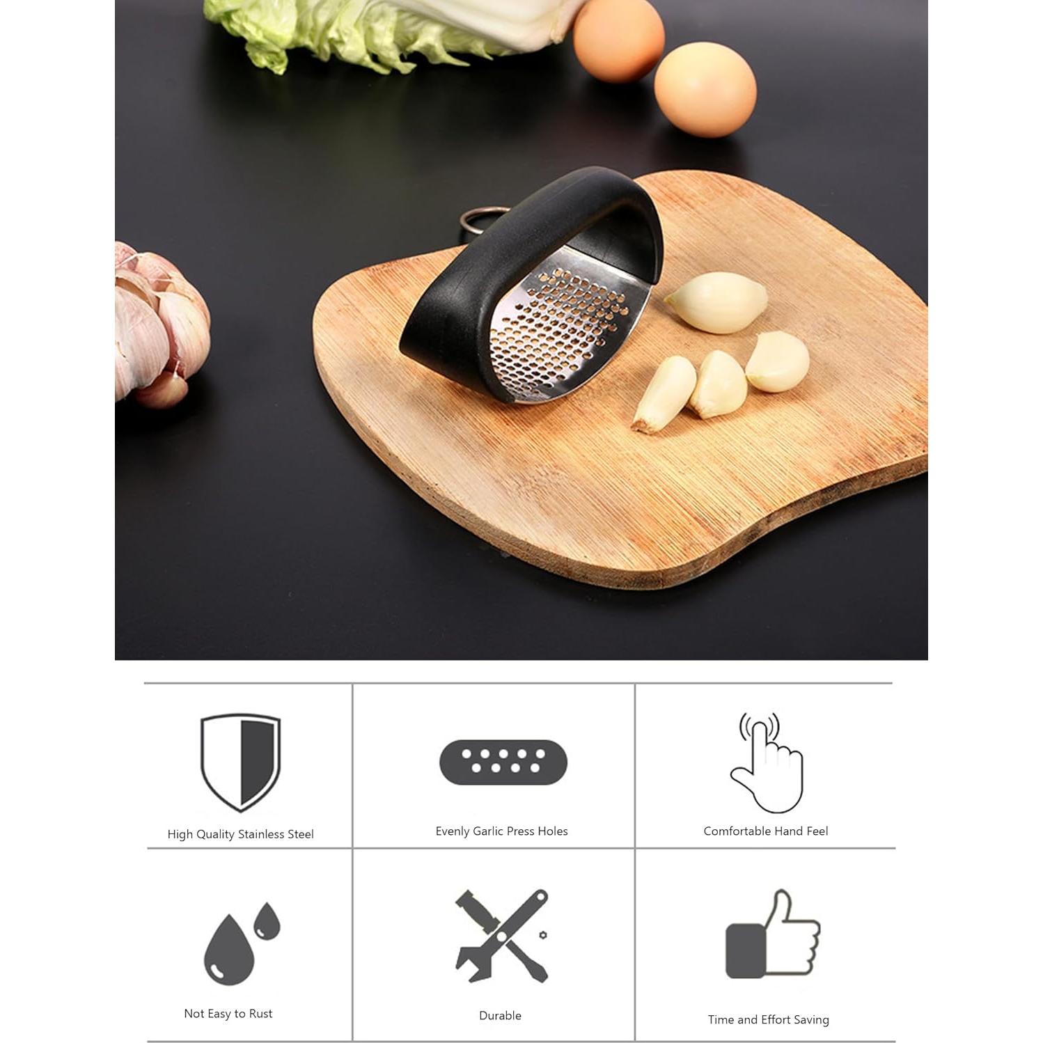 Prensa de Ajo Zemcxney Acero Inoxidable Ergonomica 10,67 cm