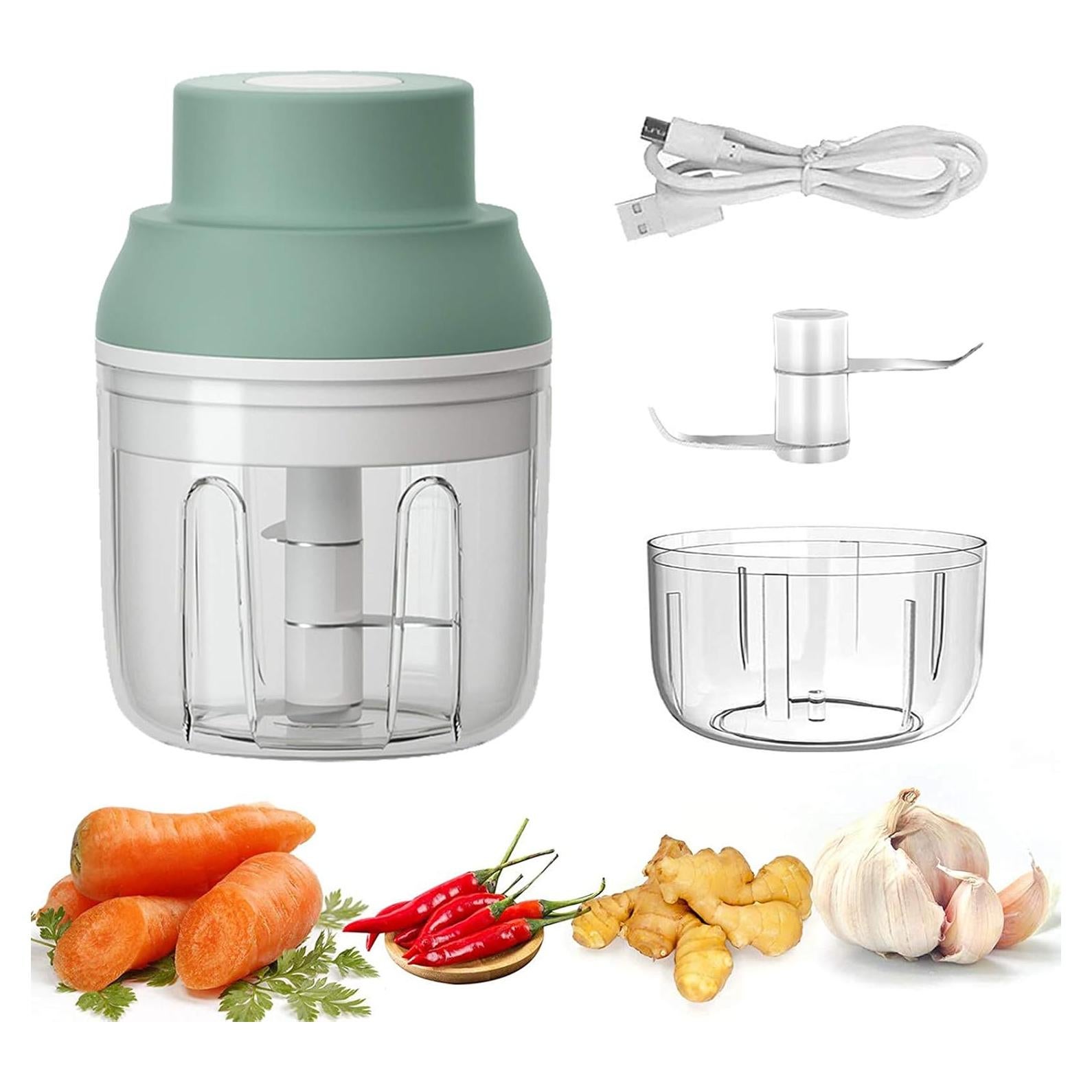 Picador de Ajo Eléctrico Kenpiko 250ml Verde, Recargable