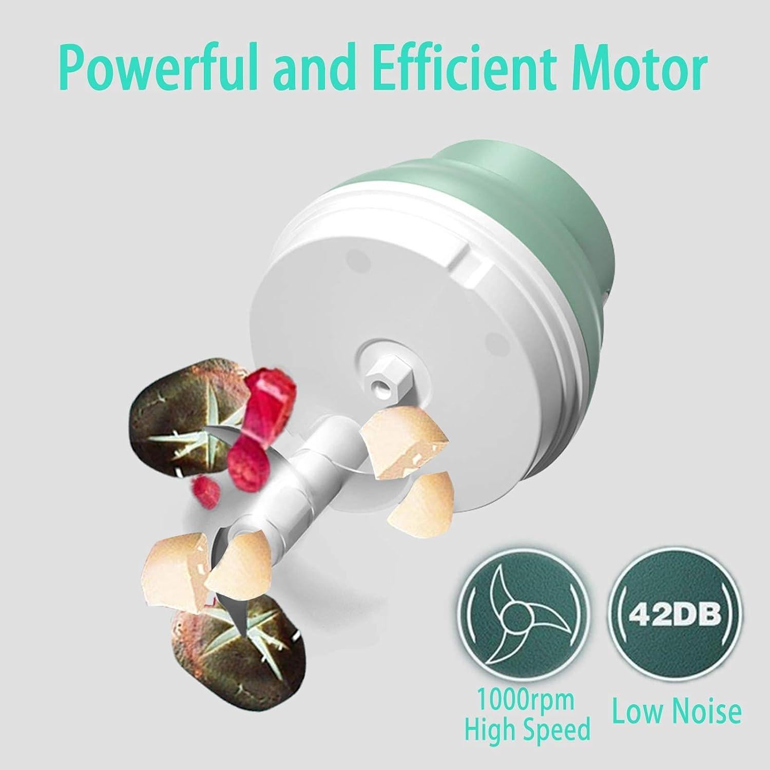 Picador de Ajo Eléctrico Kenpiko 250ml Verde, Recargable