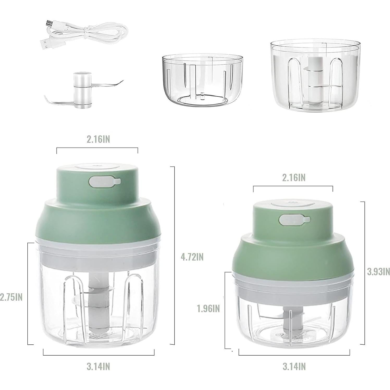 Picador de Ajo Eléctrico Kenpiko 250ml Verde, Recargable