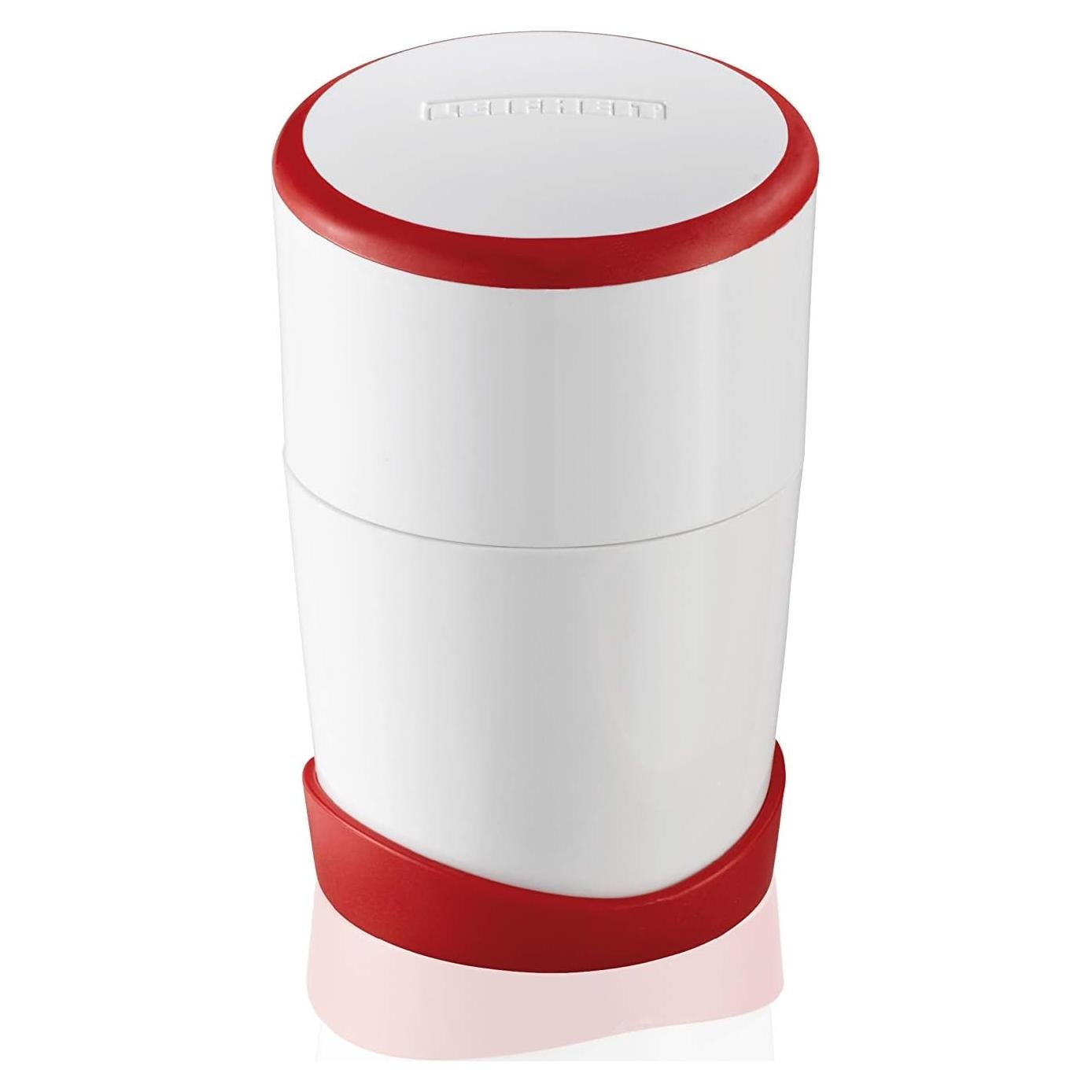 Cortador de Ajo Leifheit 03046, Acero Inoxidable, Blanco/Rojo