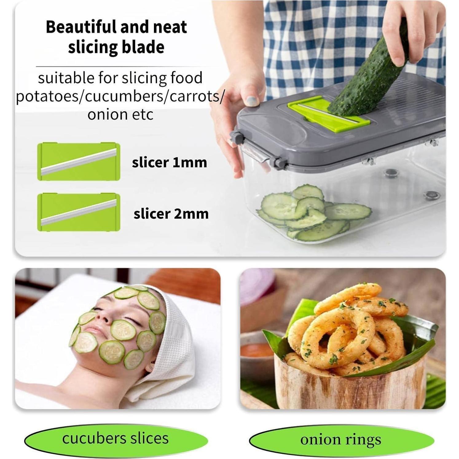 Picador de Verduras Miibox 22-en-1 con 13 Cuchillas