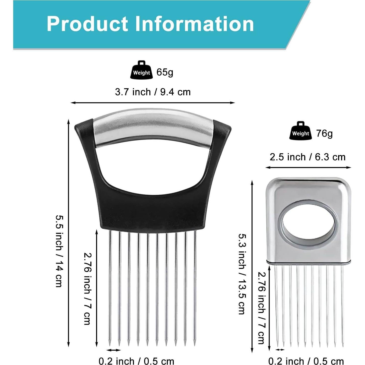 Cortador de Cebolla 2 Pcs Charmyth Acero Inoxidable 7 cm
