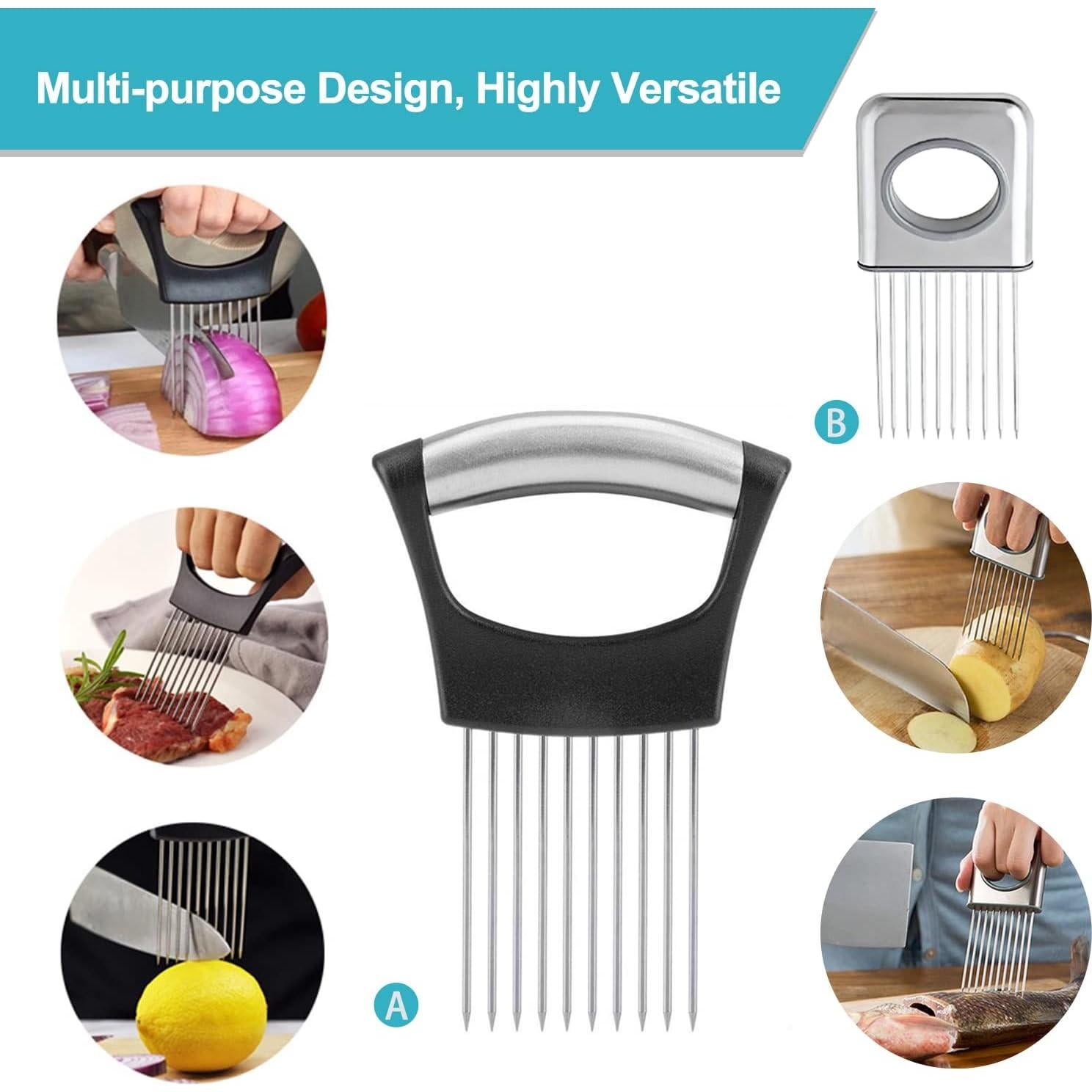 Cortador de Cebolla 2 Pcs Charmyth Acero Inoxidable 7 cm