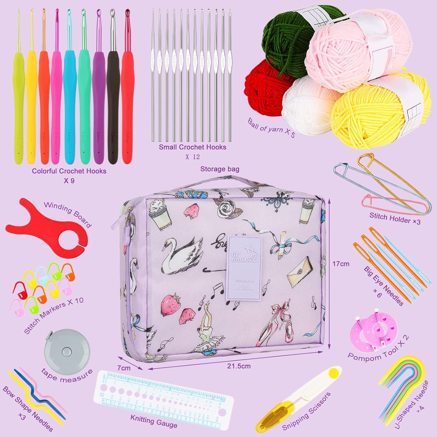 Kit de Ganchillo Aeelike 59 Piezas Ergonómico para Principiantes