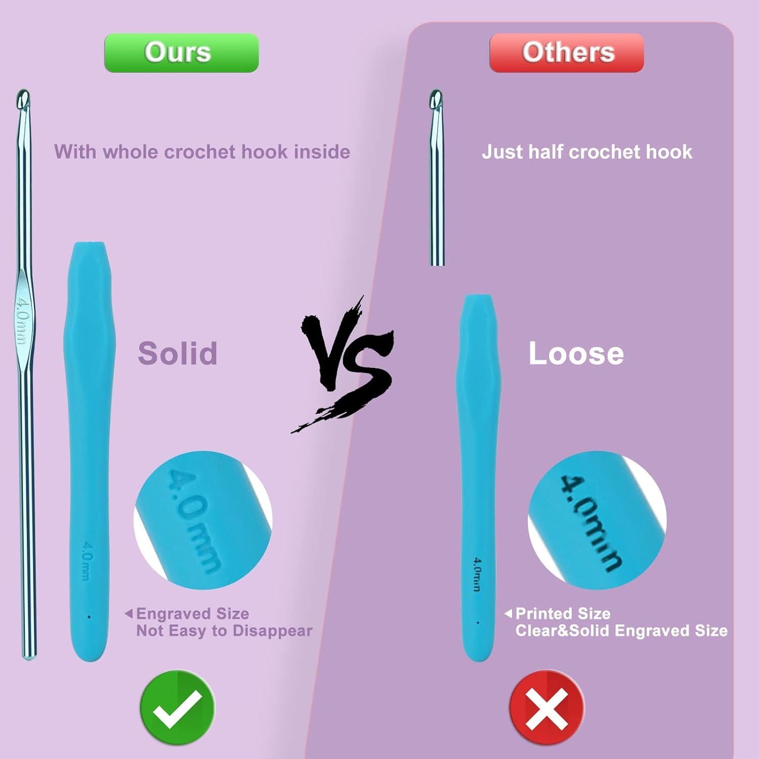 Kit de Ganchillo Aeelike 59 Piezas Ergonómico para Principiantes