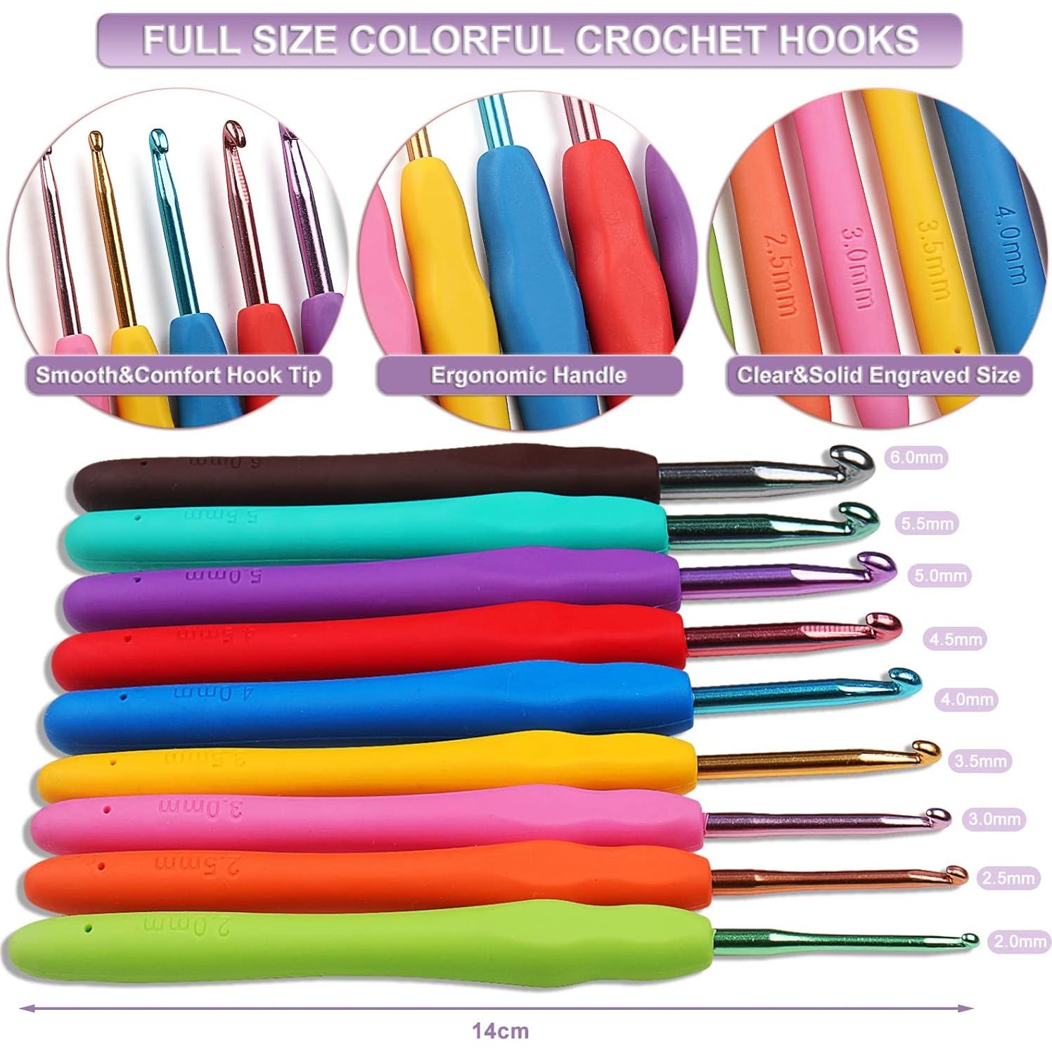 Kit de Ganchillo Aeelike 59 Piezas Ergonómico para Principiantes