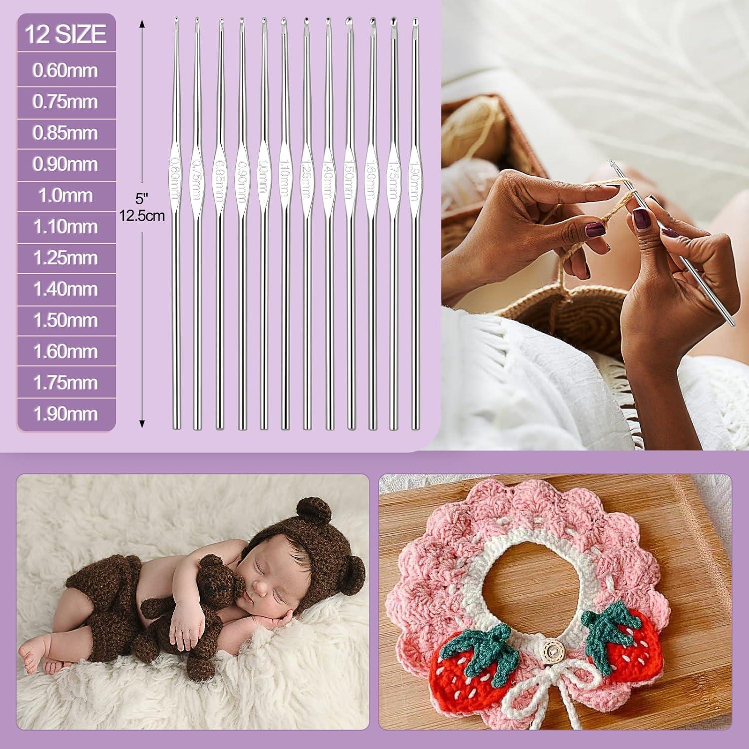 Kit de Ganchillo Aeelike 59 Piezas Ergonómico para Principiantes