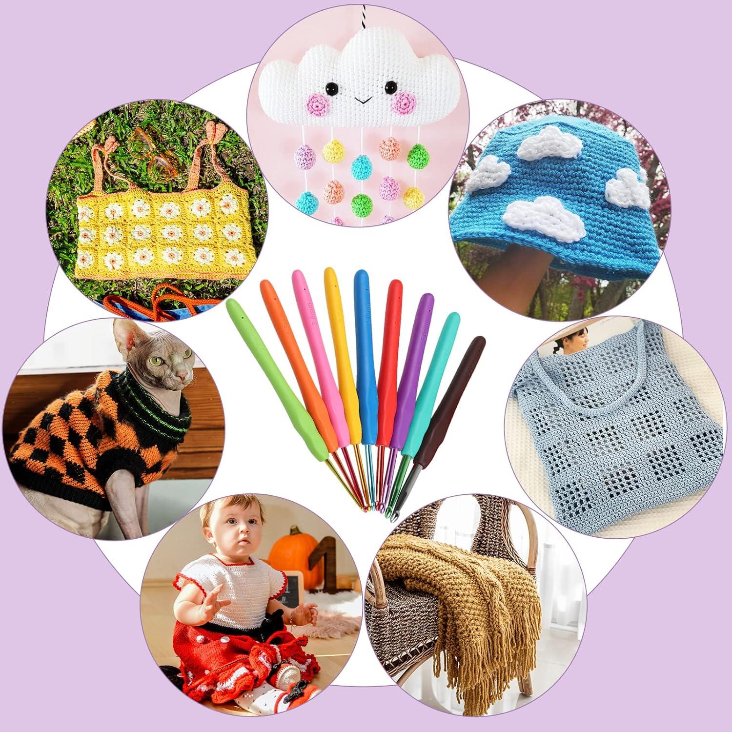 Kit de Ganchillo Aeelike 59 Piezas Ergonómico para Principiantes