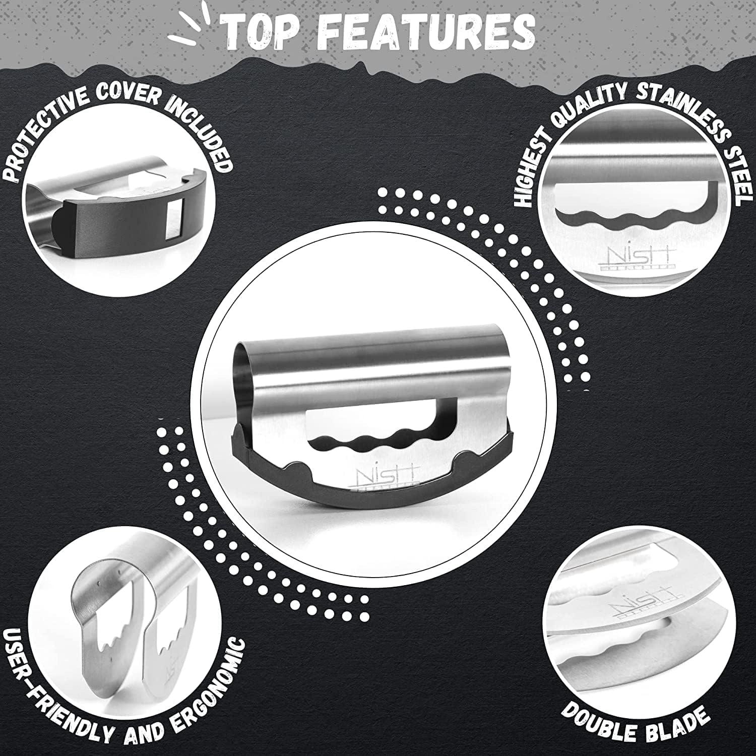 Cortador de Ensalada Doble Hoja Nish Acero Inoxidable 15 cm