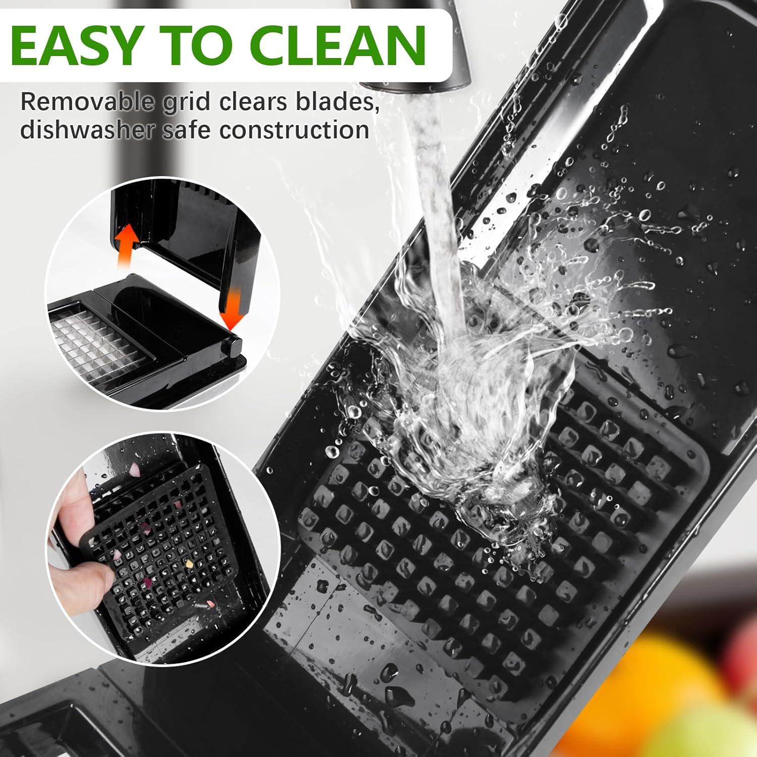 Cortador de Verduras GLADICER 4 en 1 con Contenedor Negro