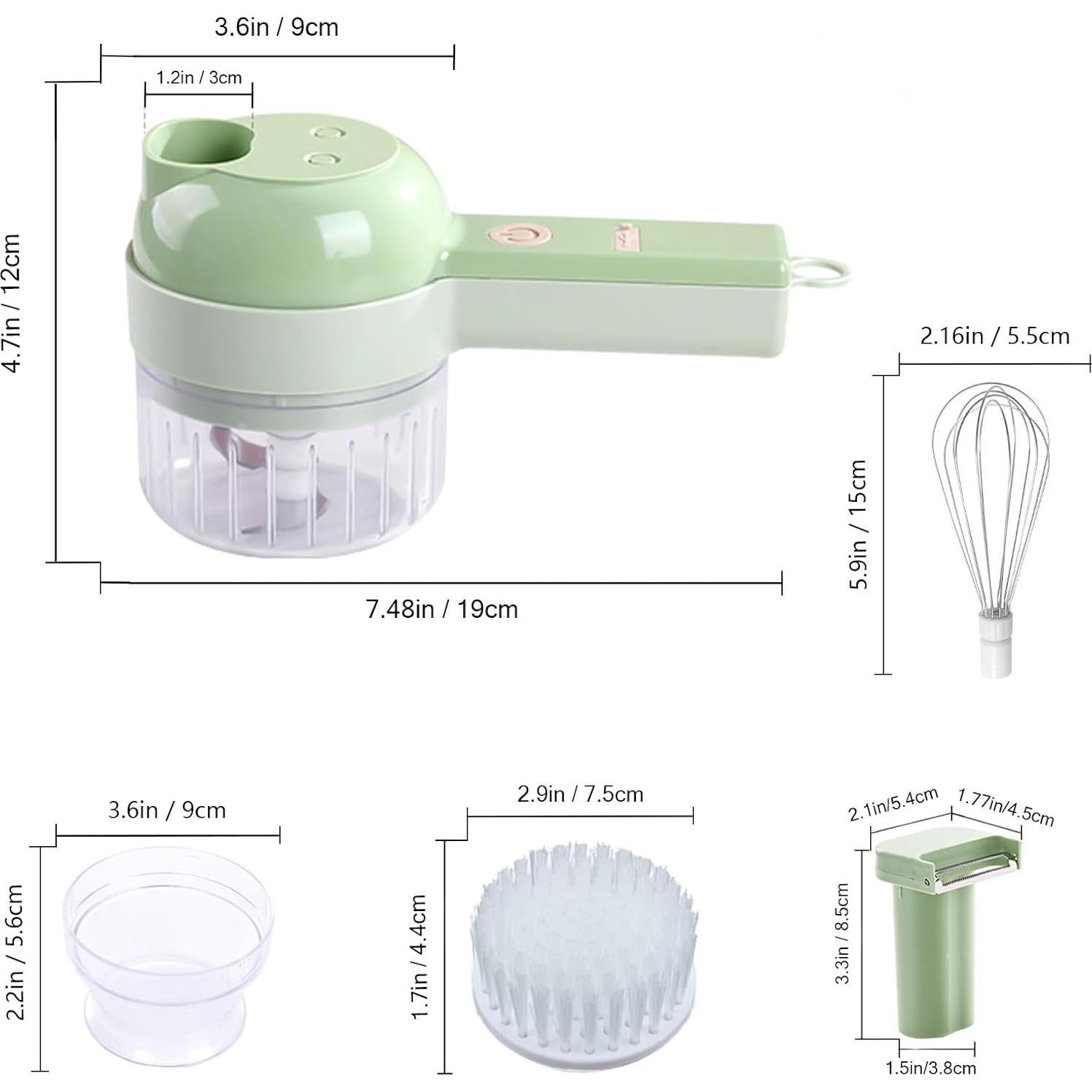 Picadora Eléctrica 5 en 1 Dobvyvn Verde - Multiusos