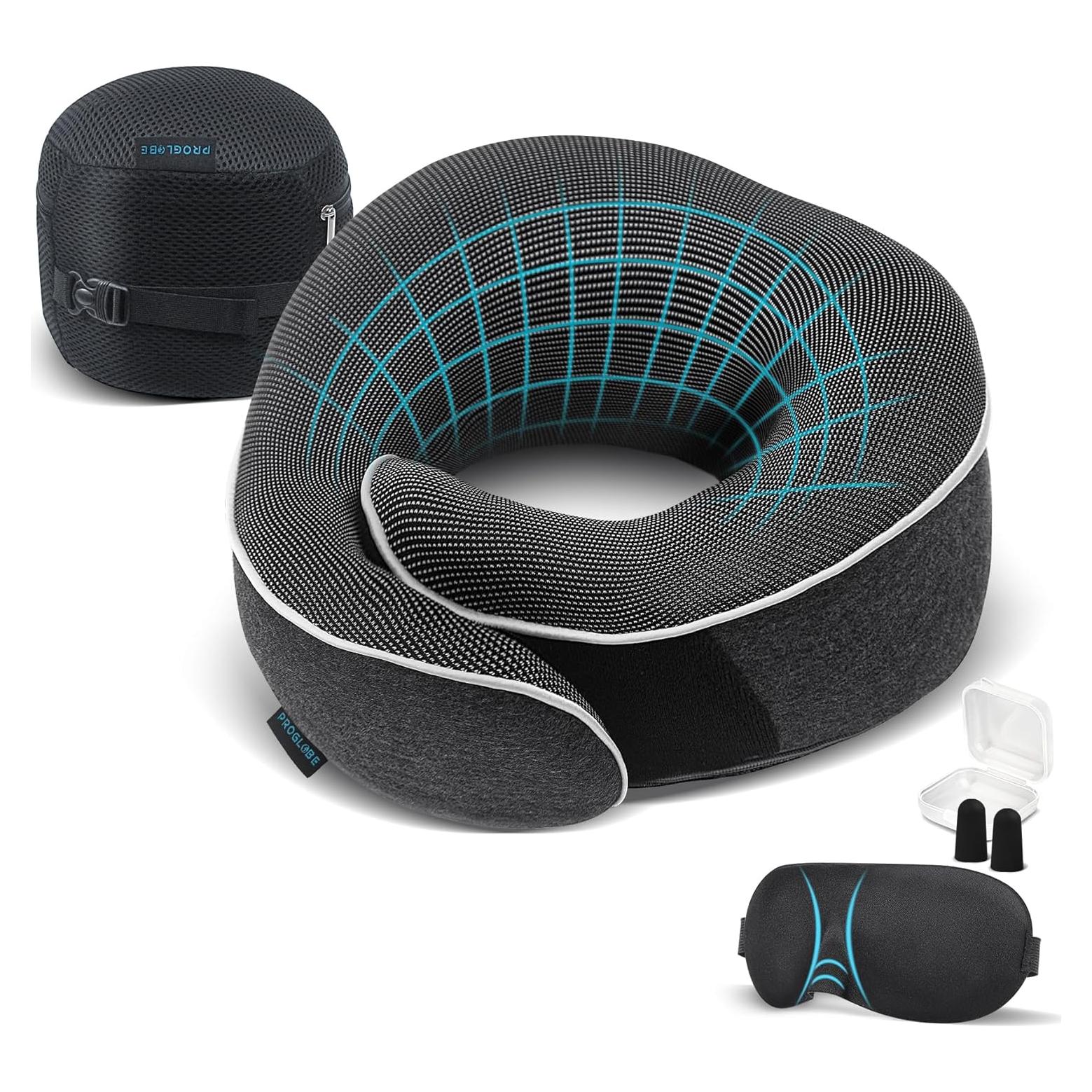 Almohada de Viaje Proglobe Espuma de Memoria Ajustable