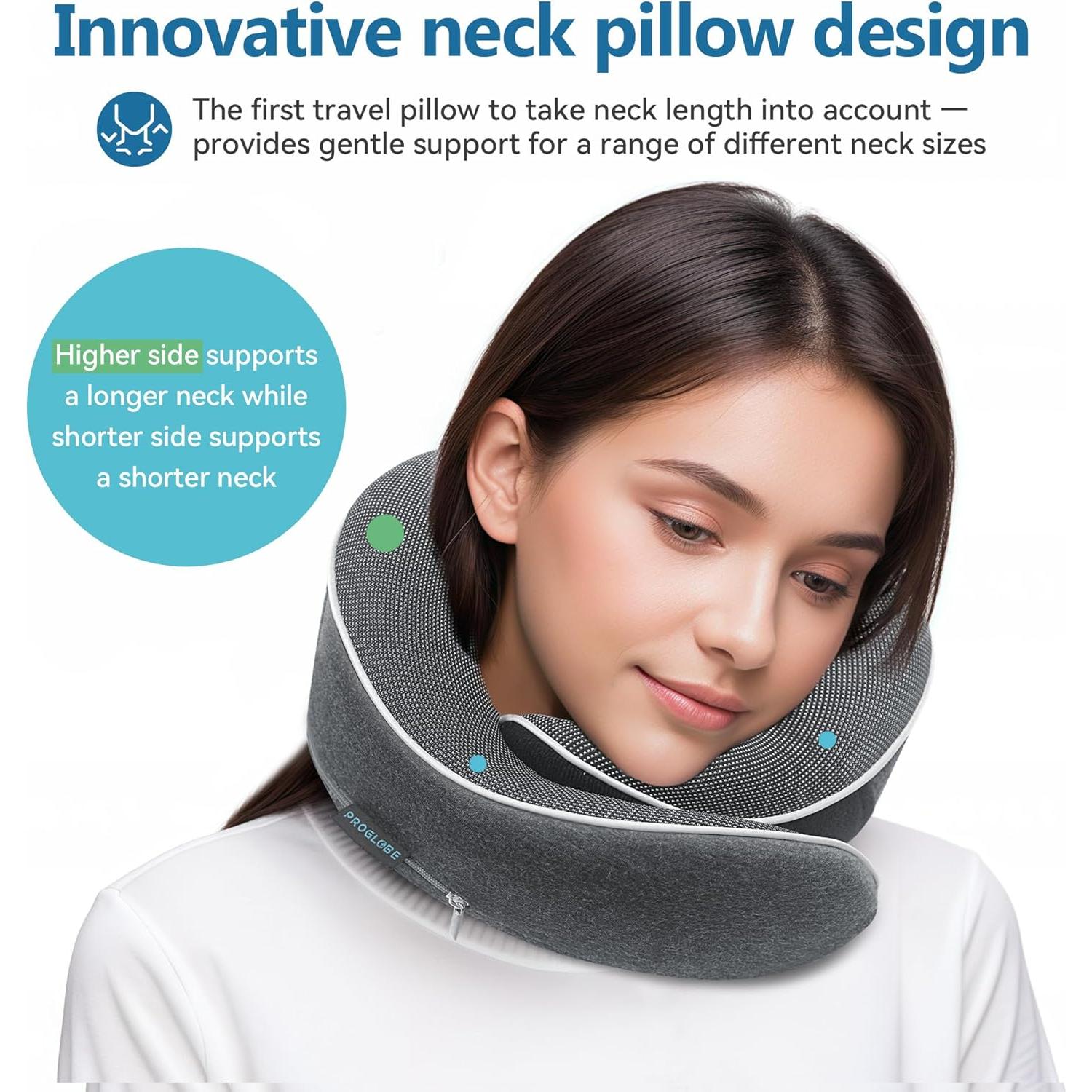 Almohada de Viaje Proglobe Espuma de Memoria Ajustable