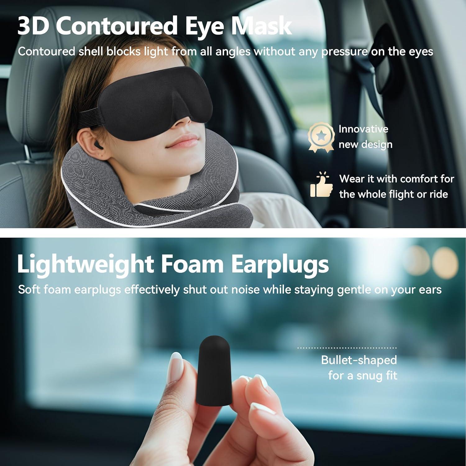 Almohada de Viaje Proglobe Espuma de Memoria Ajustable