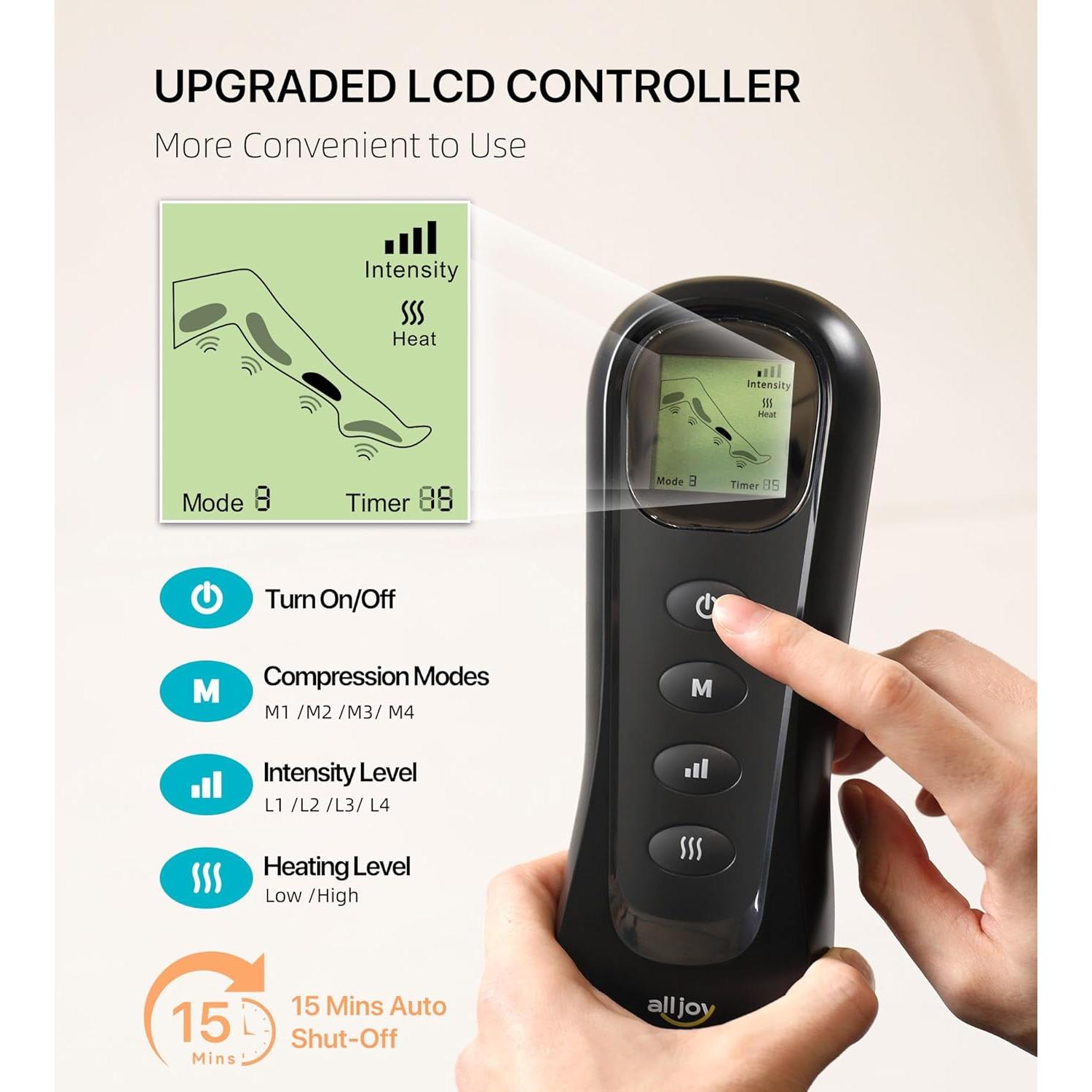 Masajeador de Piernas ALLJOY con Calor y Compresión 20x15cm