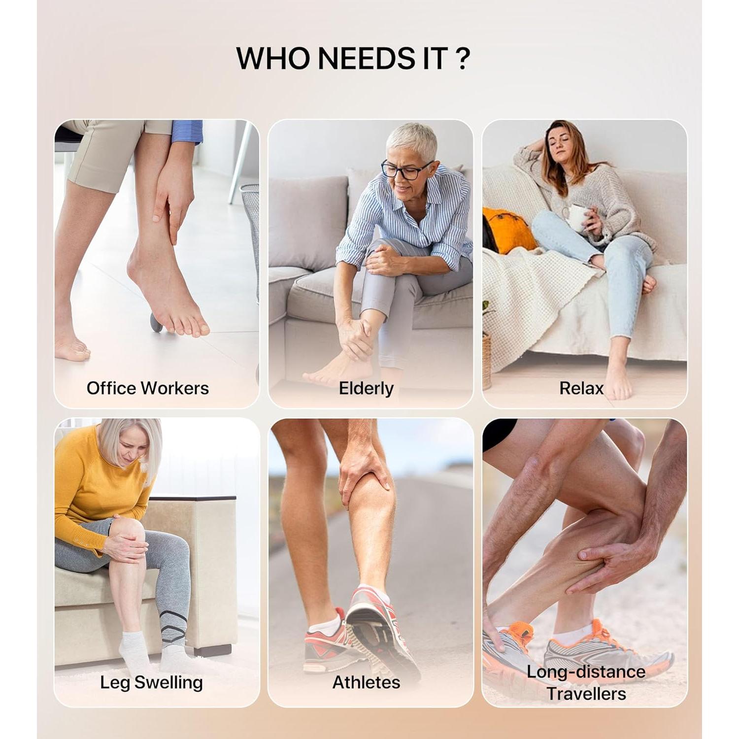 Masajeador de Piernas ALLJOY con Calor y Compresión 20x15cm