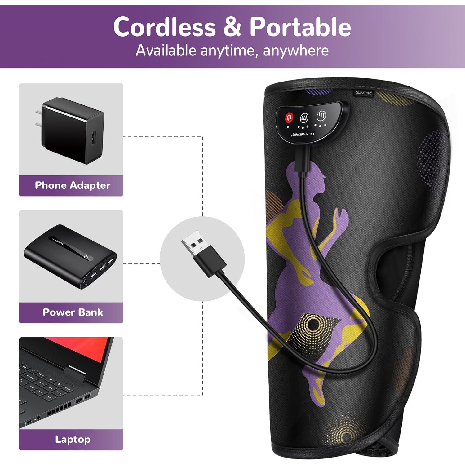 Masajeador de Piernas Inalámbrico QUINEAR con Calor y Compresión