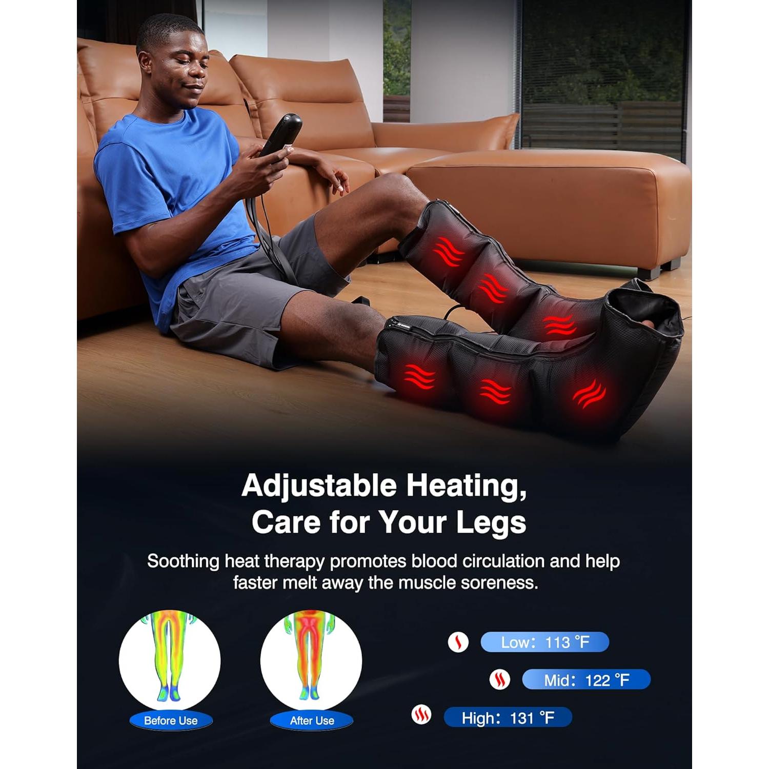 Masajeador de Compresión para Piernas EaseZen con Calor