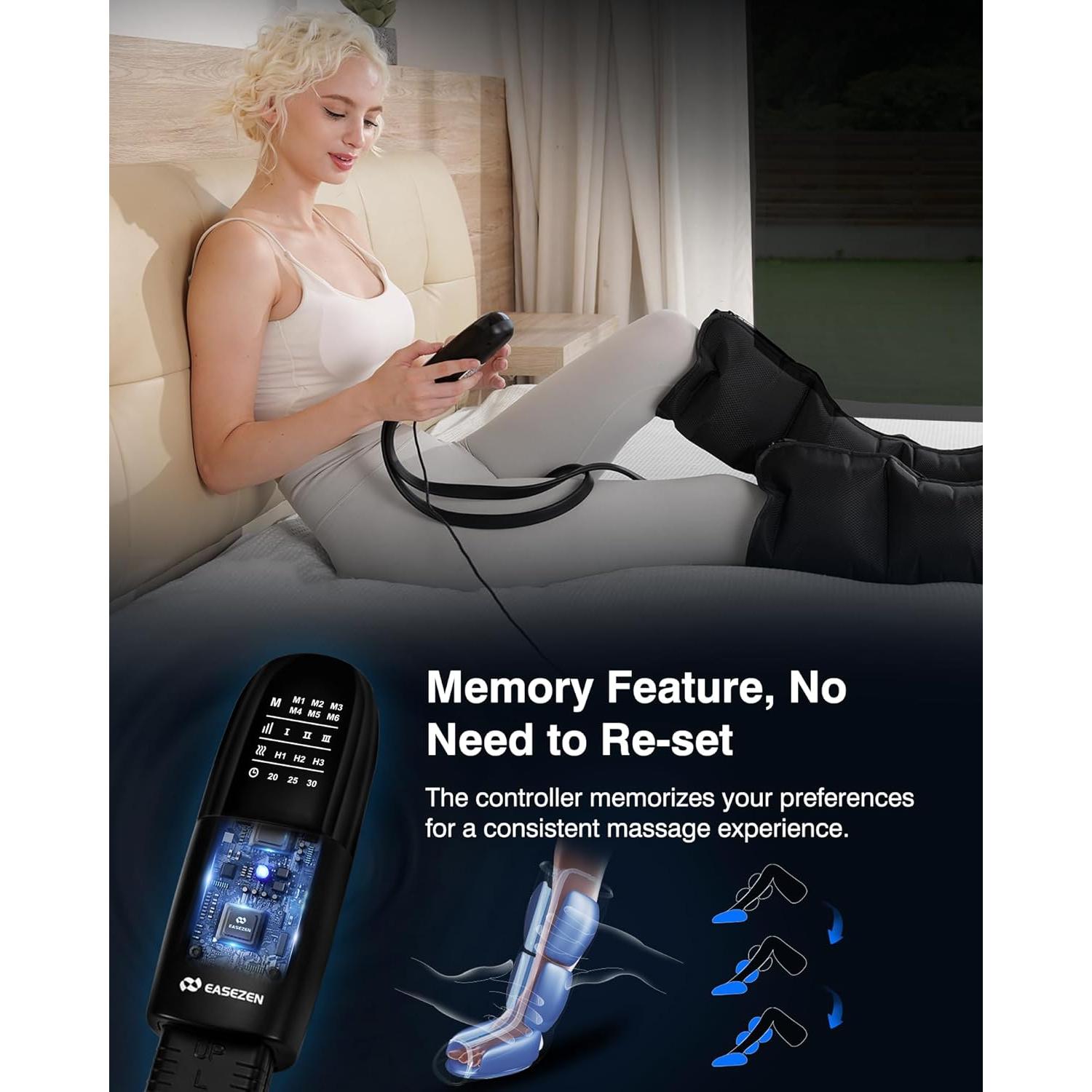 Masajeador de Compresión para Piernas EaseZen con Calor