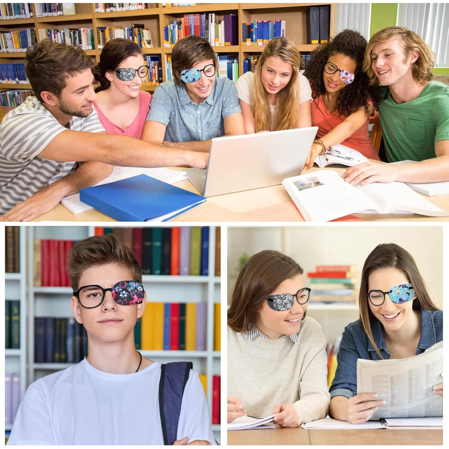 Parches para Ojos Yahenda 12 Pcs Reutilizables Coloridos