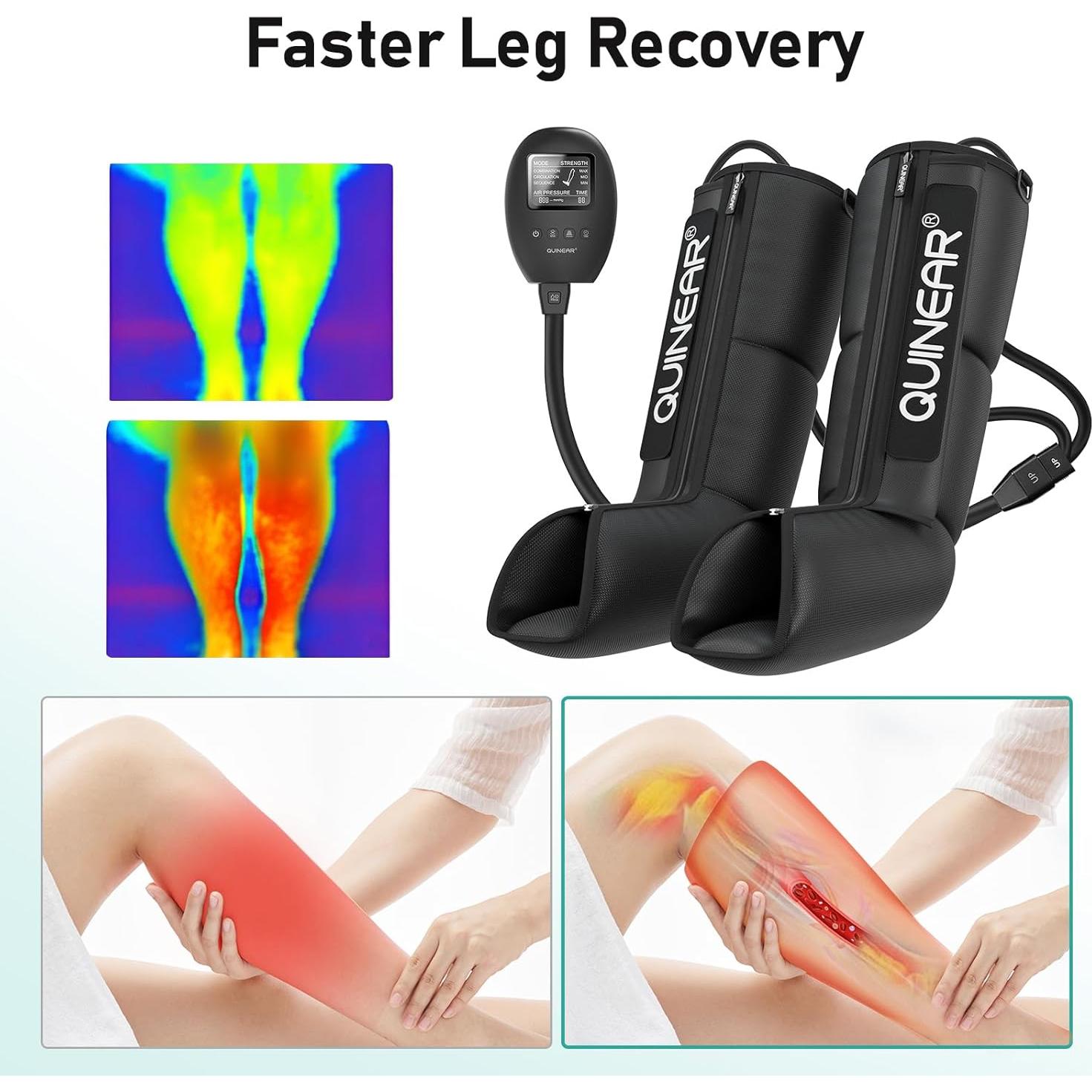 Masajeador de Compresión de Piernas QUINEAR QN-070A 3 en 1