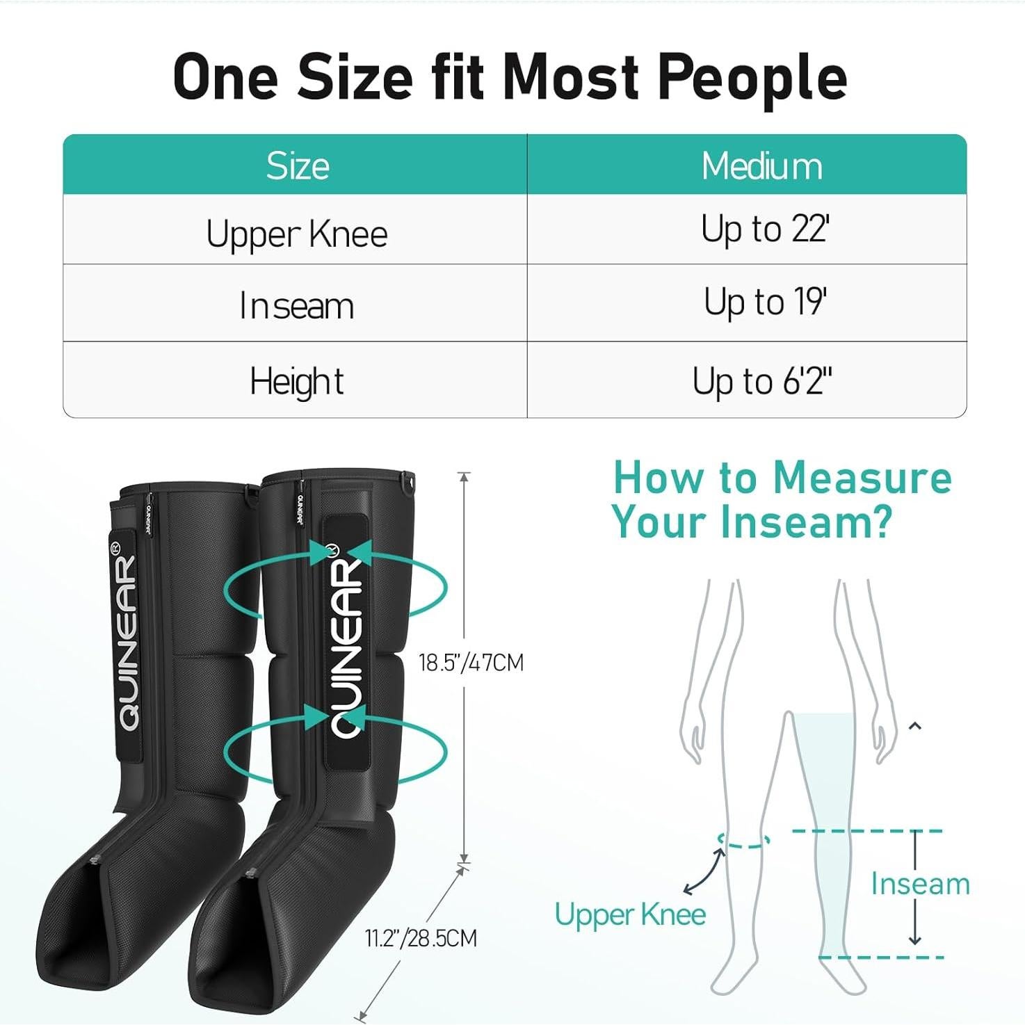 Masajeador de Compresión de Piernas QUINEAR QN-070A 3 en 1