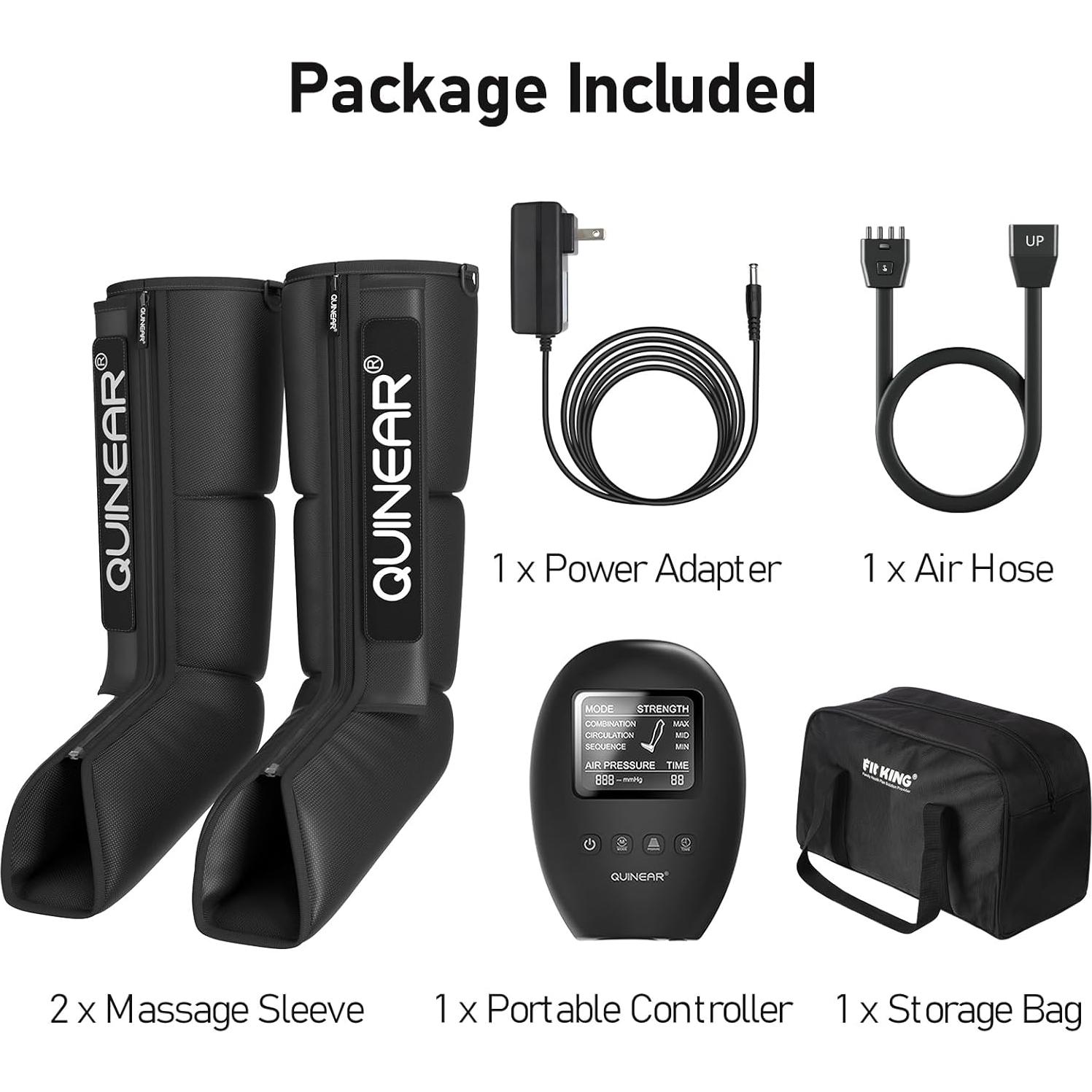 Masajeador de Compresión de Piernas QUINEAR QN-070A 3 en 1