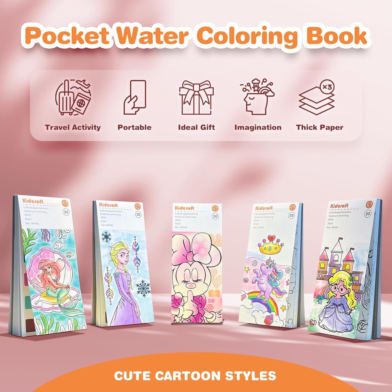 Libro para Pintar con Agua Kidcraft 5 Pcs Anime Sin Desorden