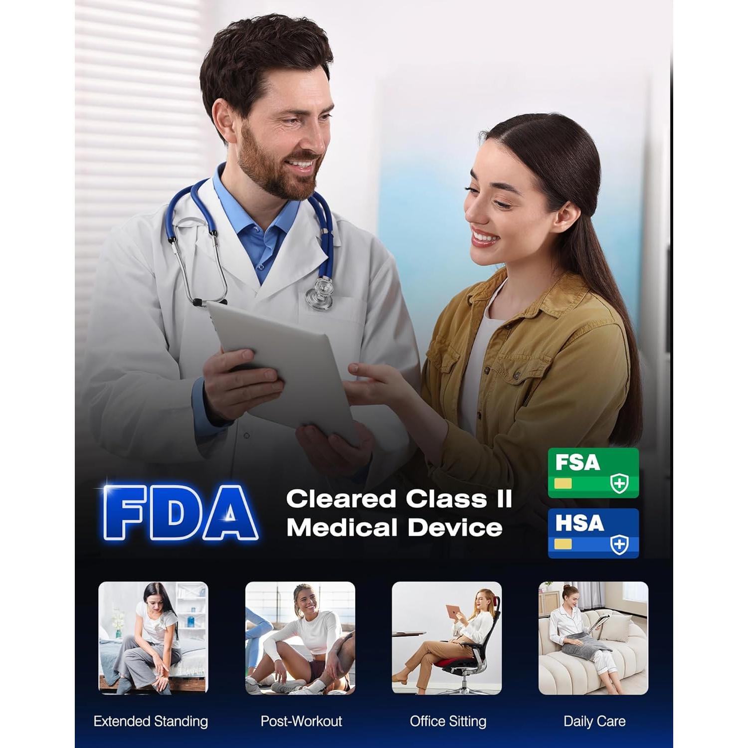 Masajeador de Piernas Inalámbrico EaseZen 5 Cámaras Alivio Dolor