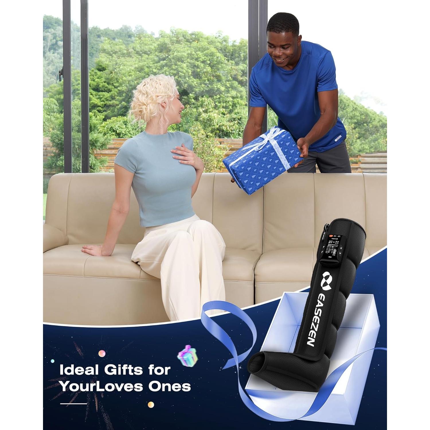 Masajeador de Piernas Inalámbrico EaseZen 5 Cámaras Alivio Dolor