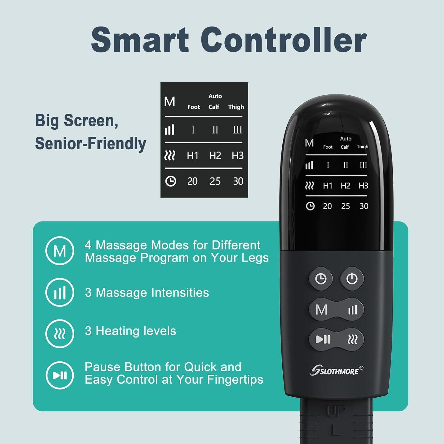 Masajeador de Piernas SLOTHMORE con Calor y Compresión 4 en 1