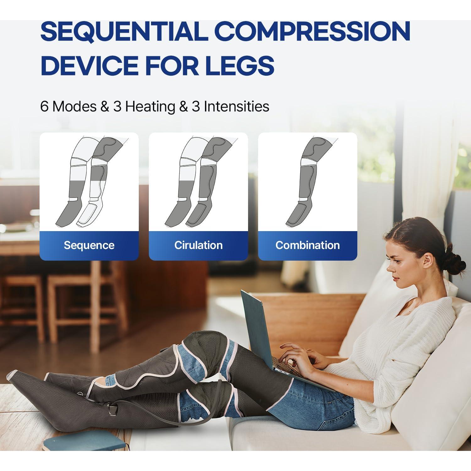 Masajeador de Piernas HubiCare FE-7208 con Calor y Compresión