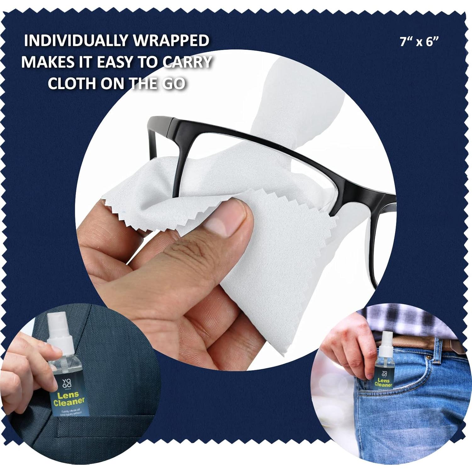 Kit Limpiador de Lentes Yogo Vision 3 Botellas y 12 Paños