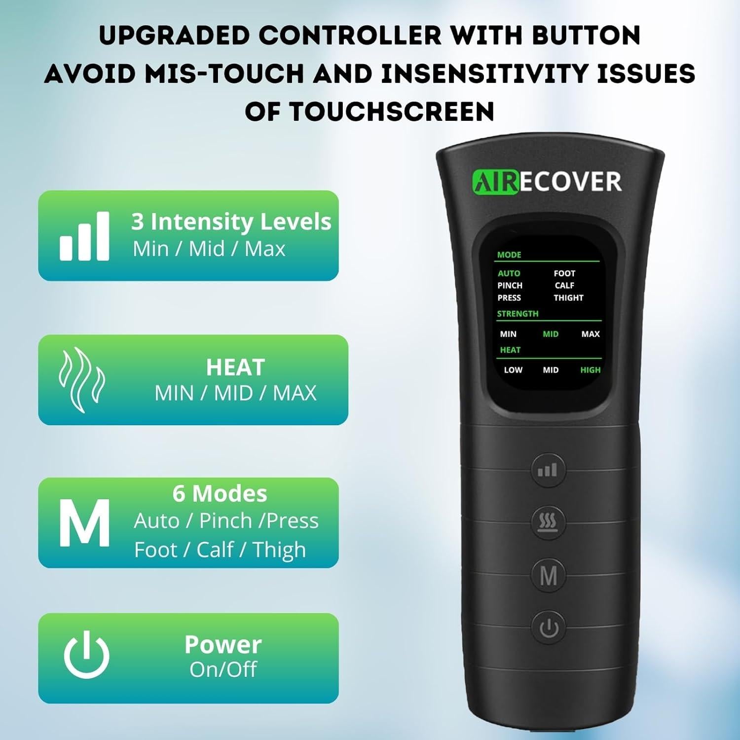 Masajeador de Piernas AIRECOVER con Calor y Compresión 3 en 1