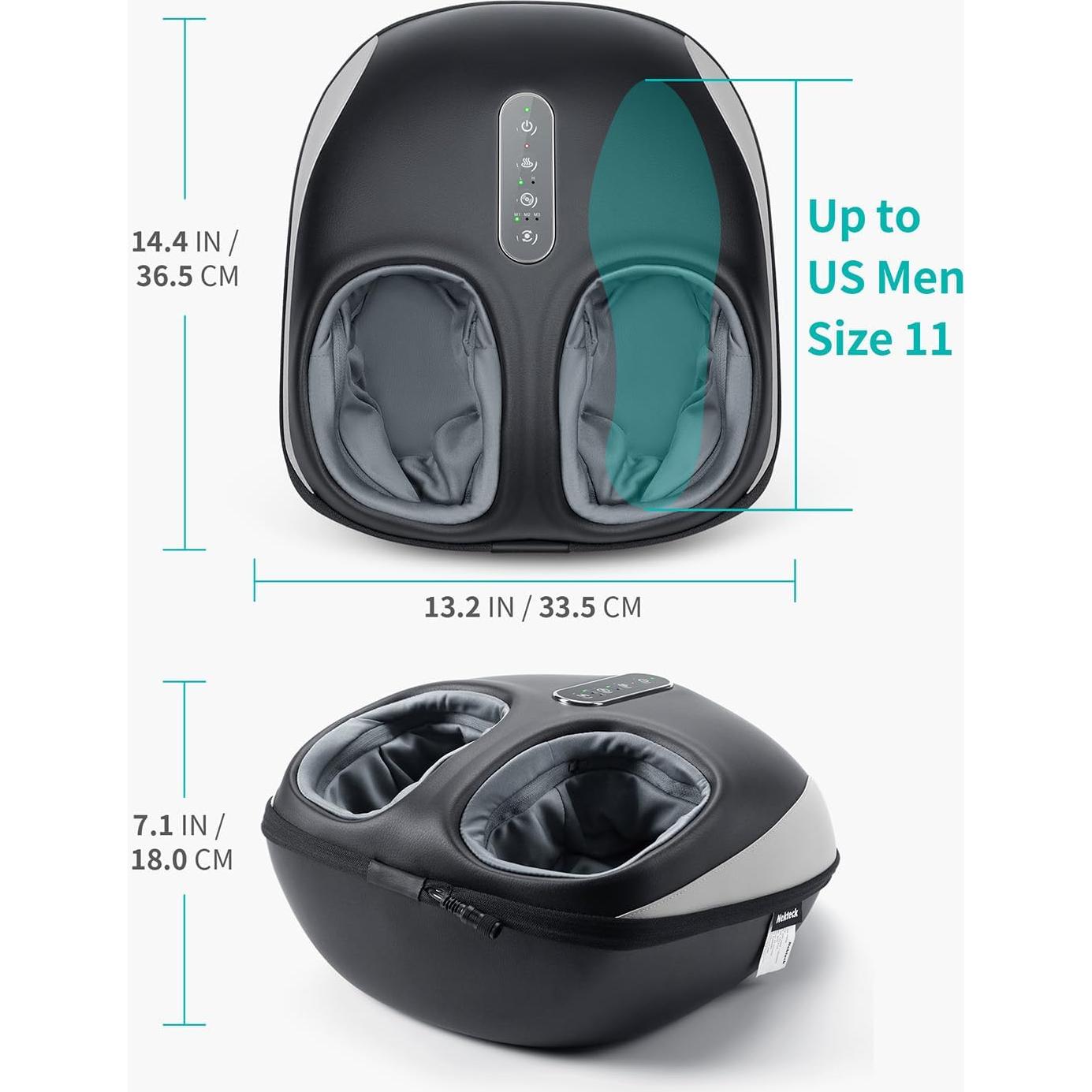 Nekteck Foot Massager Machine with Heat, Deep Kneading Shiatsu Foot Massager with Air Compression, Soothe Muscles, Multiple Massage Modes & Adjustable Intensity Christmas Gifts for Her & Him