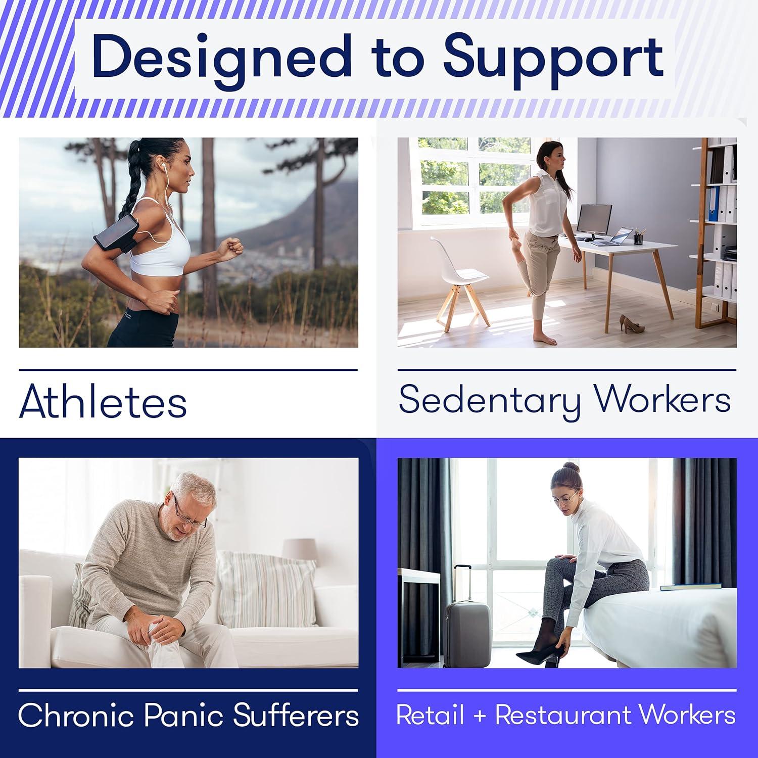 Leg Massager with Heat & Air Compression - Adjustable Feet & Calves Massager with 3 Pressure Levels & 7 Modes, Large Knee, Gray