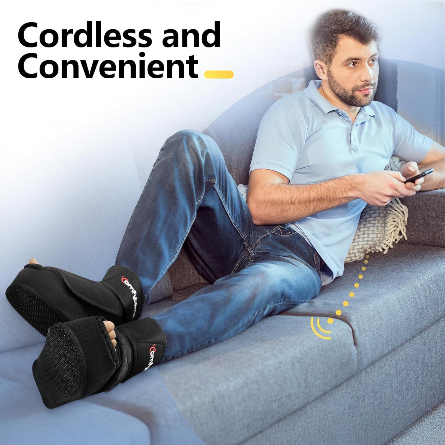 Comfytemp Cordless Foot Massager with Heat and Compression, Father's Day Gifts for Dad Men Husband, FSA HSA Eligible, Portable Ankle Massage for Plantar Fasciitis and Pain Relief (Fits Size 6 to 10)
