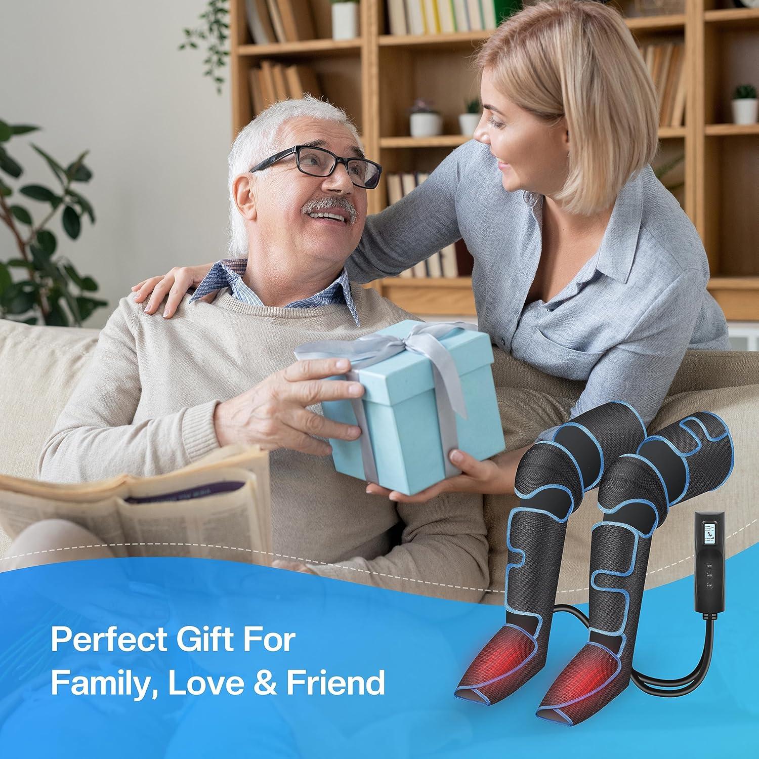 Air Compression Leg Massager for Blood Flow Circulation, FSA Electric Shiatsu Foot Massager Machine with 3 Modes 3 Intensities, Deep Kneading Knee Calf Massager for Pain Relief, Gifts for Men Women