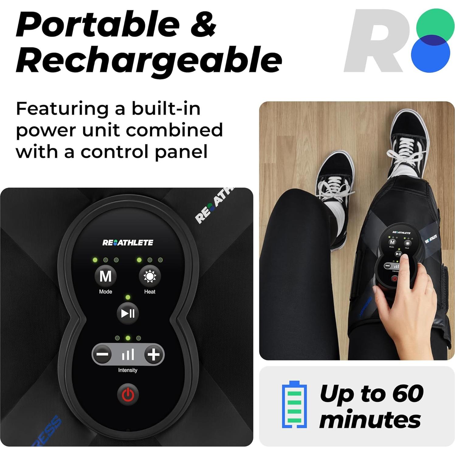 REATHLETE Xpress Knee Massager for Pain Relief | Leg Massager with Heat & Compression