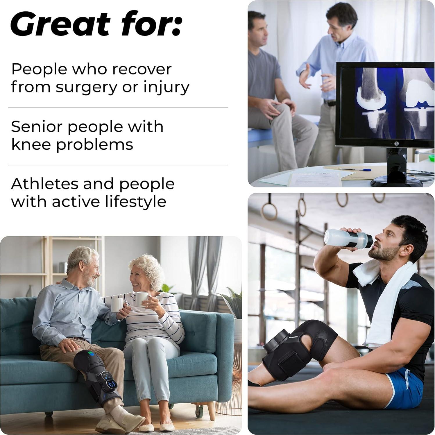REATHLETE Xpress Knee Massager for Pain Relief | Leg Massager with Heat & Compression