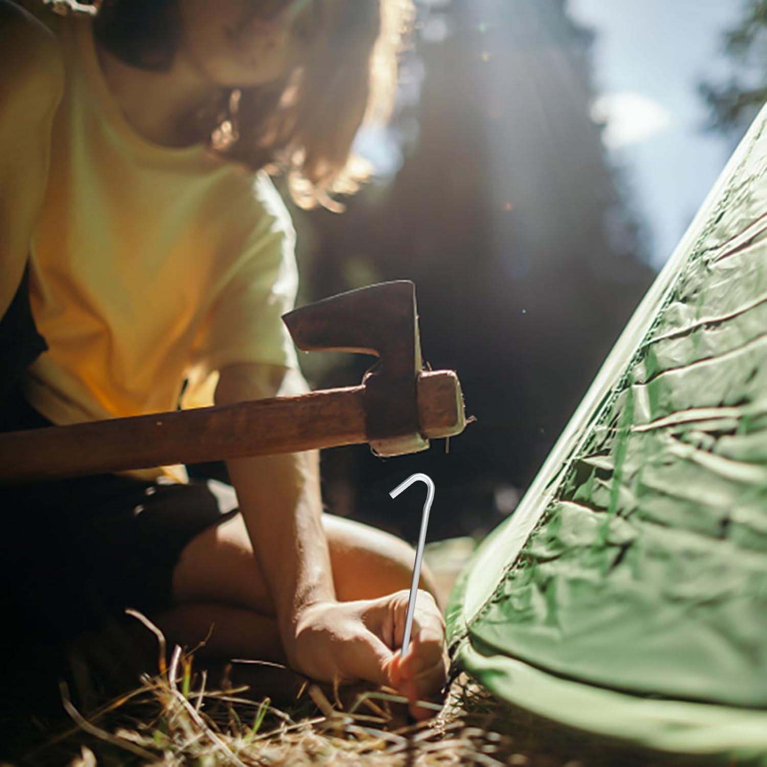 AAGUT Estacas de Tienda de Acero Galvanizado 9" (22,86 cm) 50 Pcs