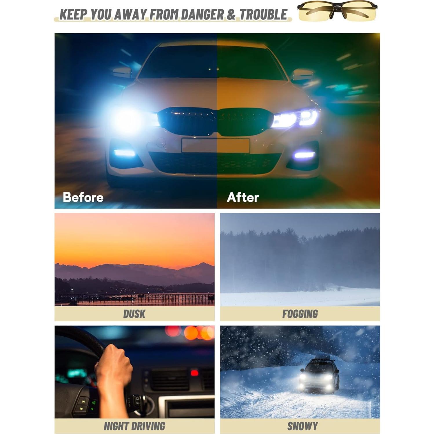 Gafas de Sol Polarizadas Flutesan UV para Conducción Nocturna