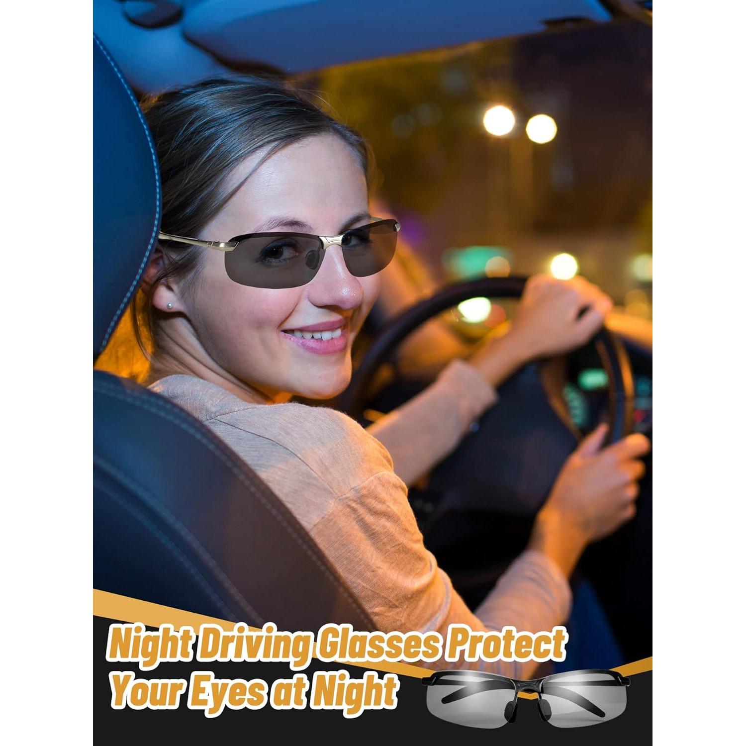 Gafas de Sol Polarizadas Flutesan UV para Conducción Nocturna