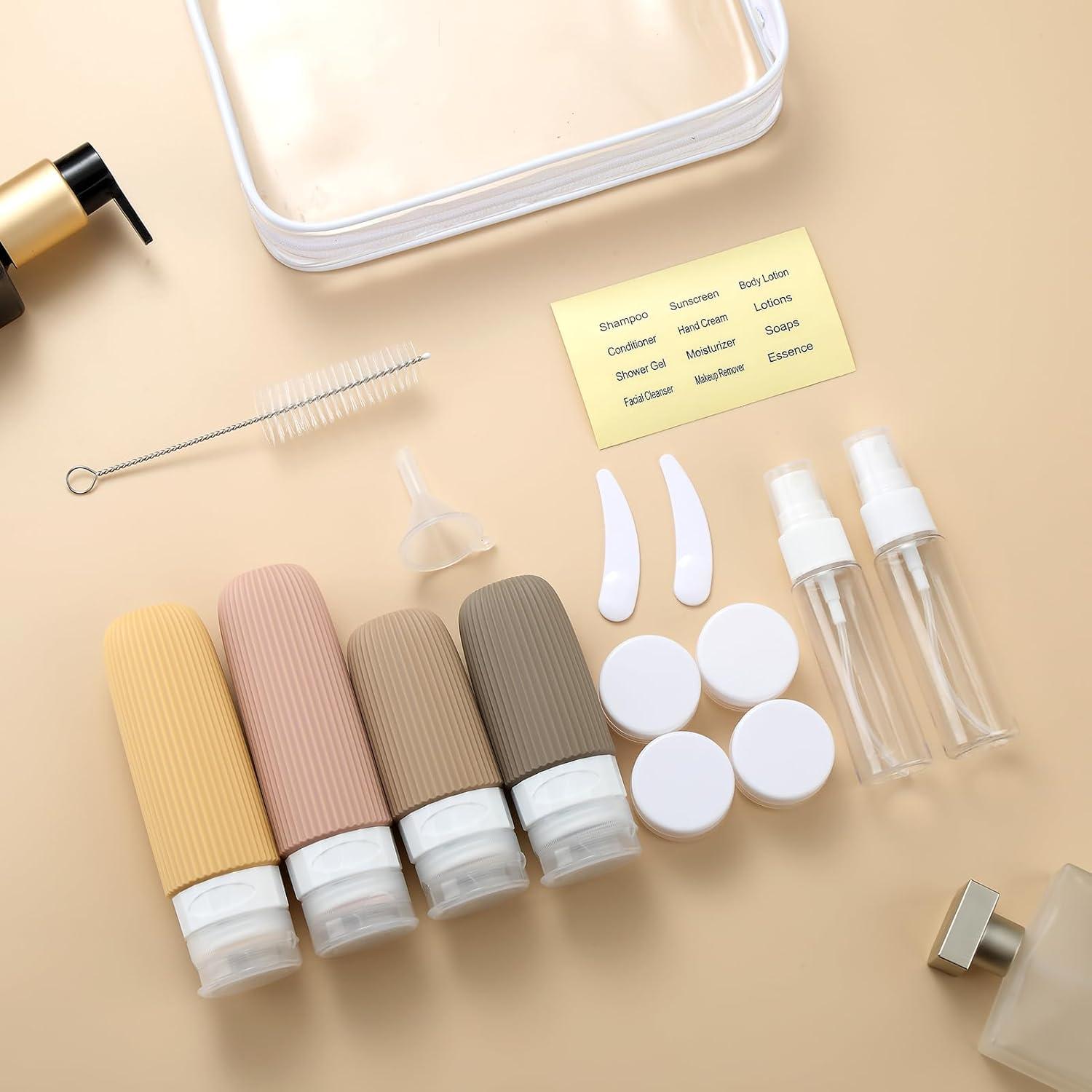 Juego de Botellas de Viaje 16 Piezas Mrsdry Silicona