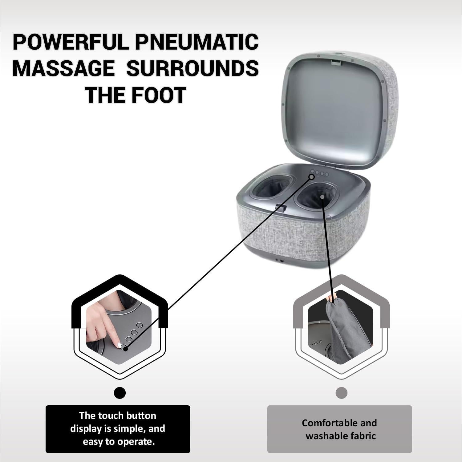 Masajeador de pies Ottossage con calor y vibración, gris