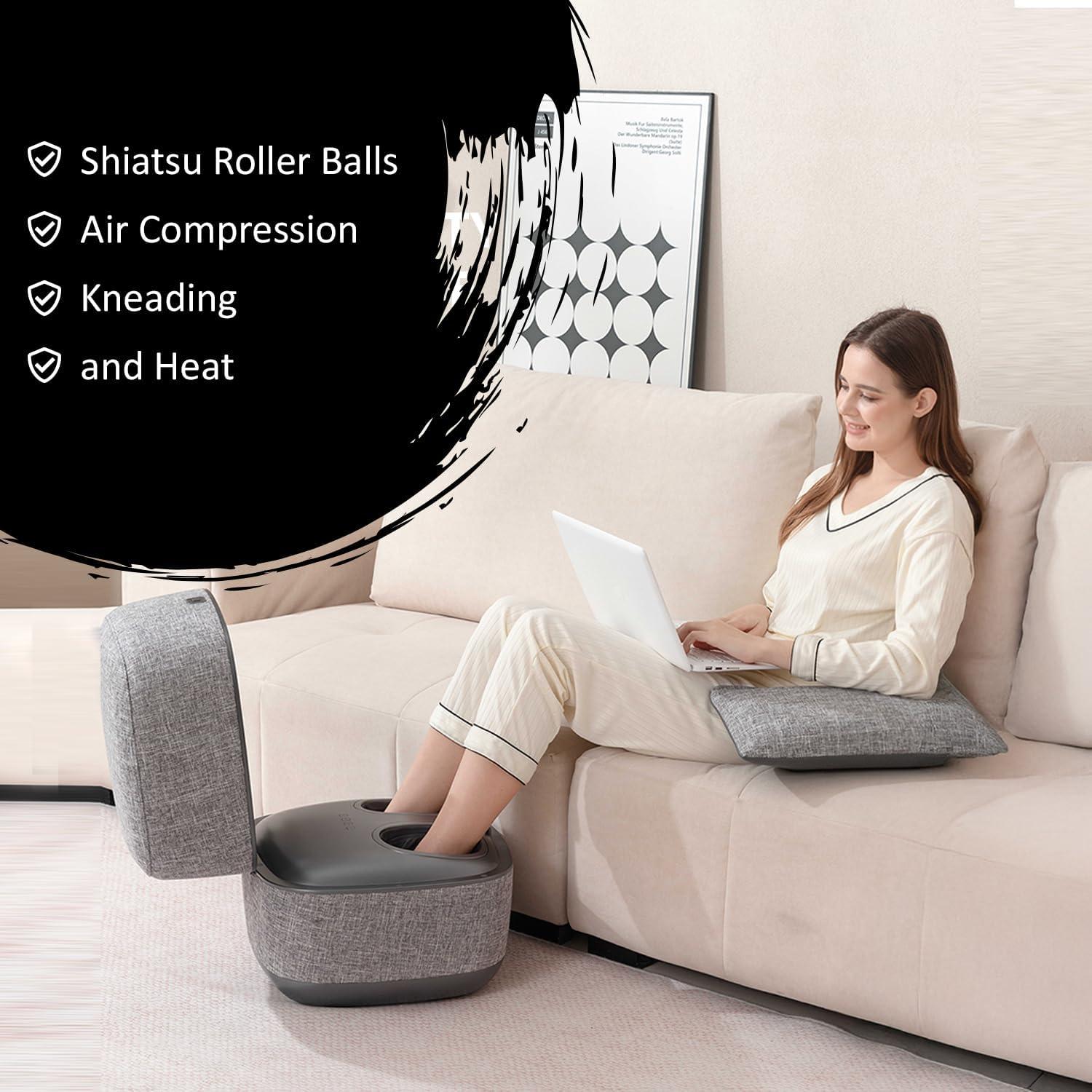 Masajeador de pies Ottossage con calor y vibración, gris